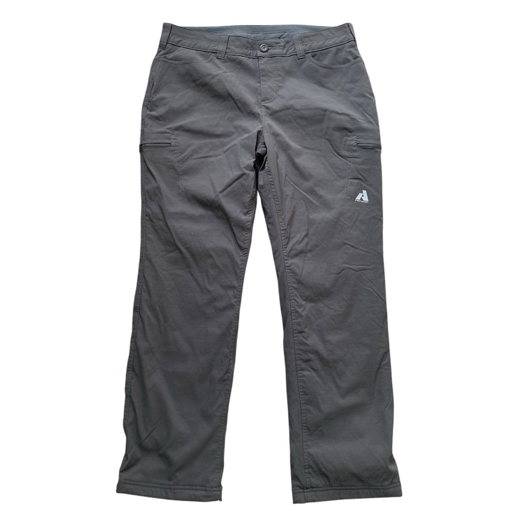Eddie Bauer Cargo Pants Fleece Lined Sz 16W Gray Straight Leg Mid Rise Outdoor